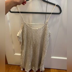 Parker mini sequein dress in white and gold
